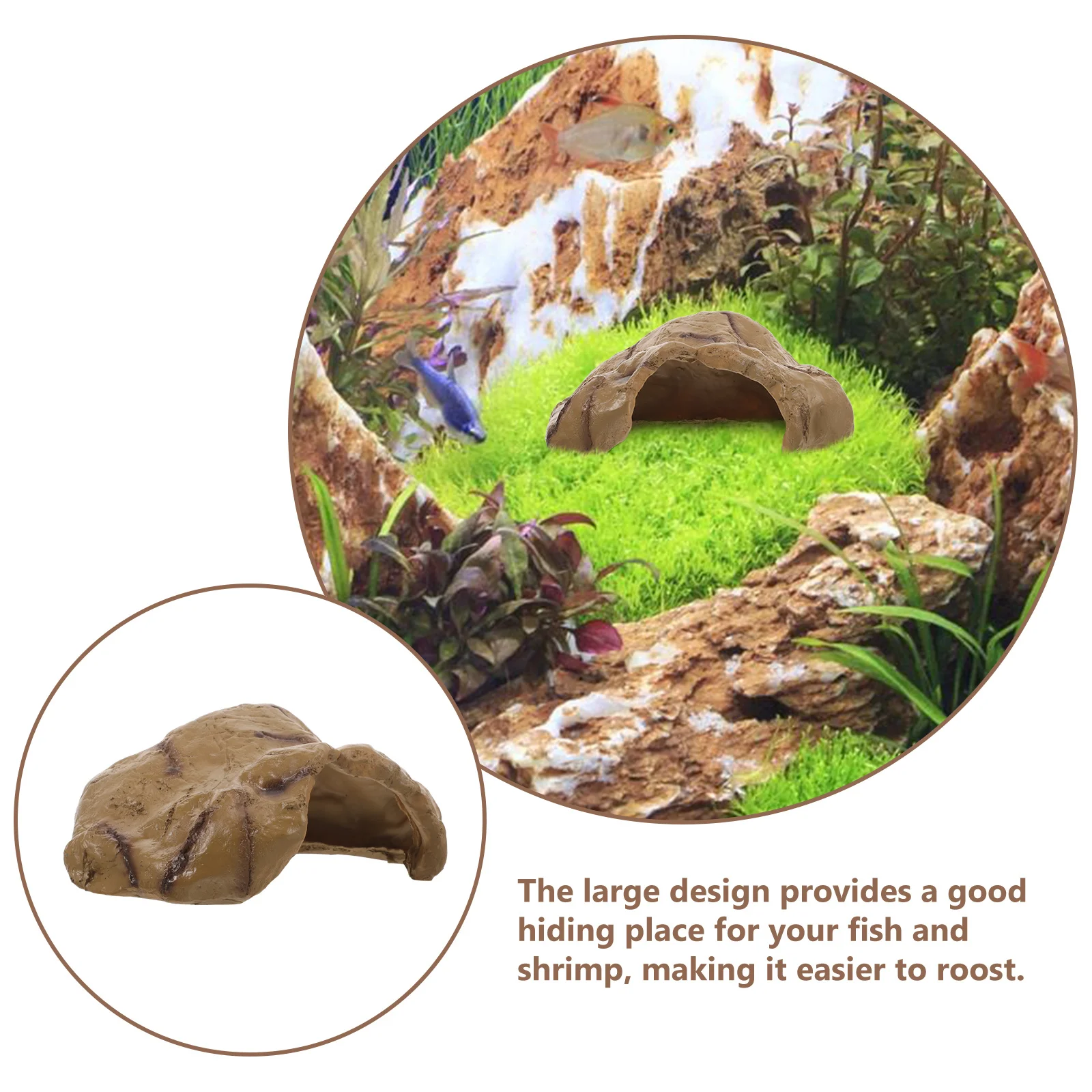 

Large Resin Fish Cave Shrimp Shelter Aquarium Landscape Decor Fish Hideout Aquarium Hideaway Shrimp Shelter
