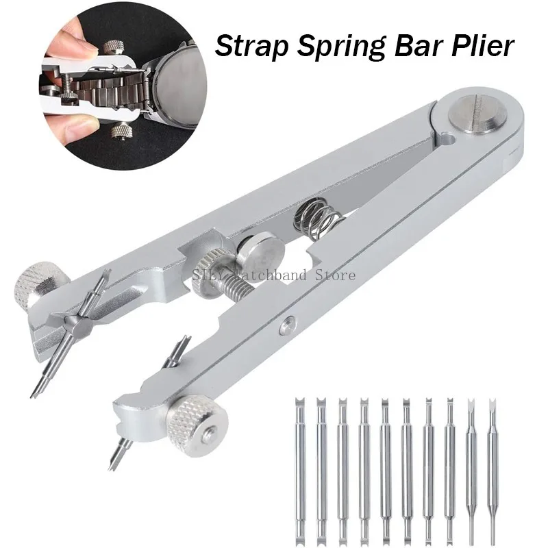 시계 스트랩 알루미늄 합금 수리 제거 도구, 팔찌 리무버, 시계 밴드 용수철 바 플라이어, 6825 V 모양 조절기 플라이어, 10 핀