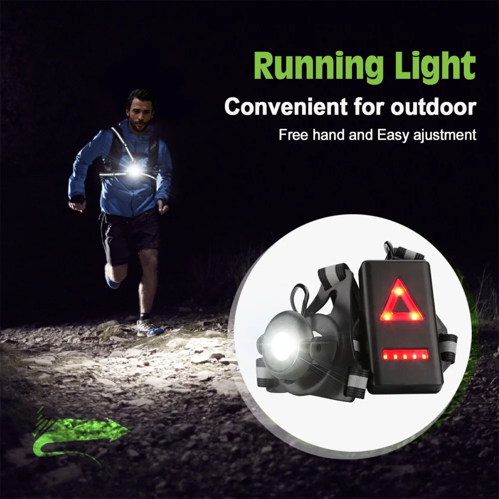 Lumières de poitrine à LED avec chargeur USB, feux de nuit, lumière arrière iodée, extérieur, camping, course à pied, jogging, livraison directe