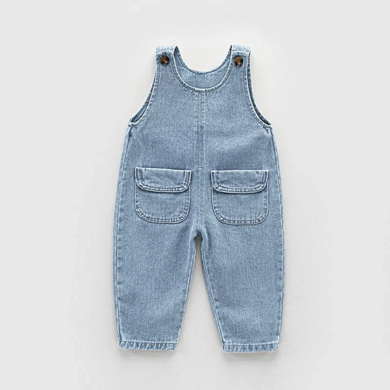 DIIMUU Toddler Baby Clothing Children Boys Overalls Kids Girls Denim Pants Casual Dungarees Trousers Rompers Jumper 1-5 Years