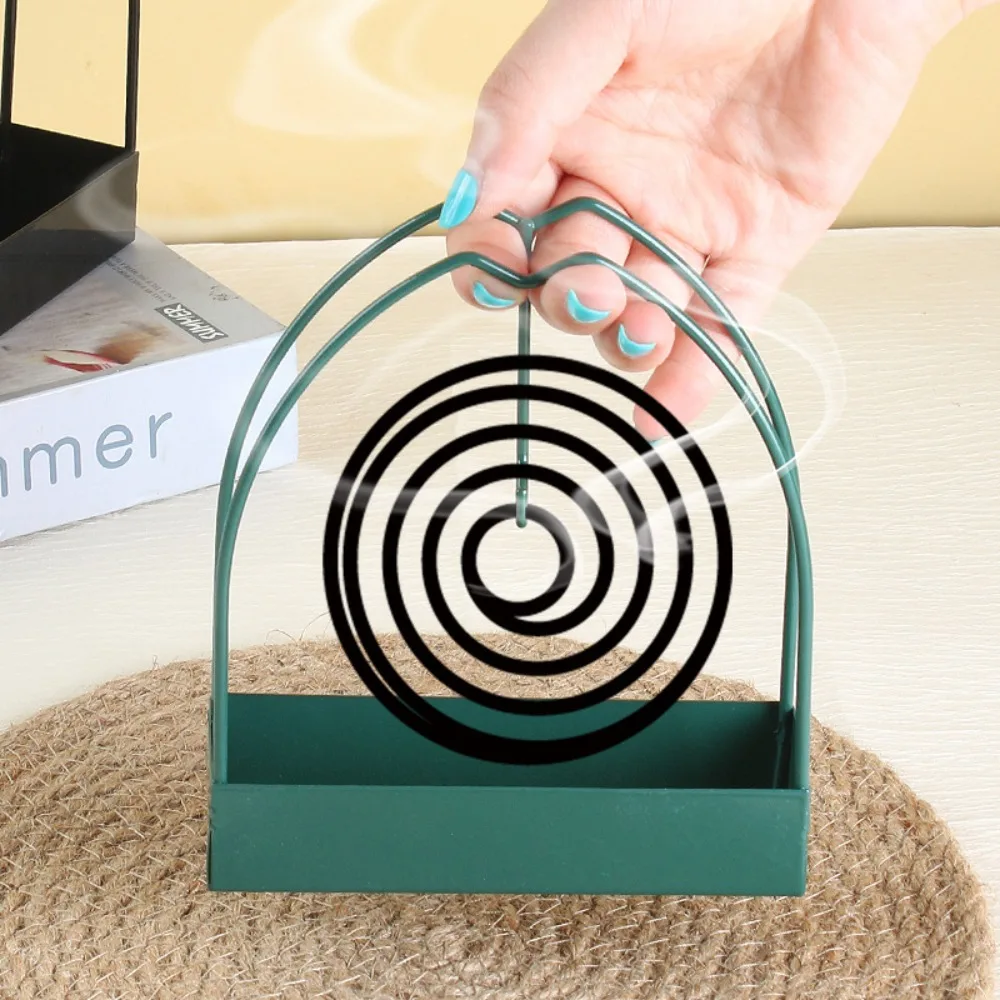 

Iron Mosquito Coil Holder New Coil Anti-Mosquito Repellent Rack Incense Burner with Tray Mosquito Incense Rack Patio