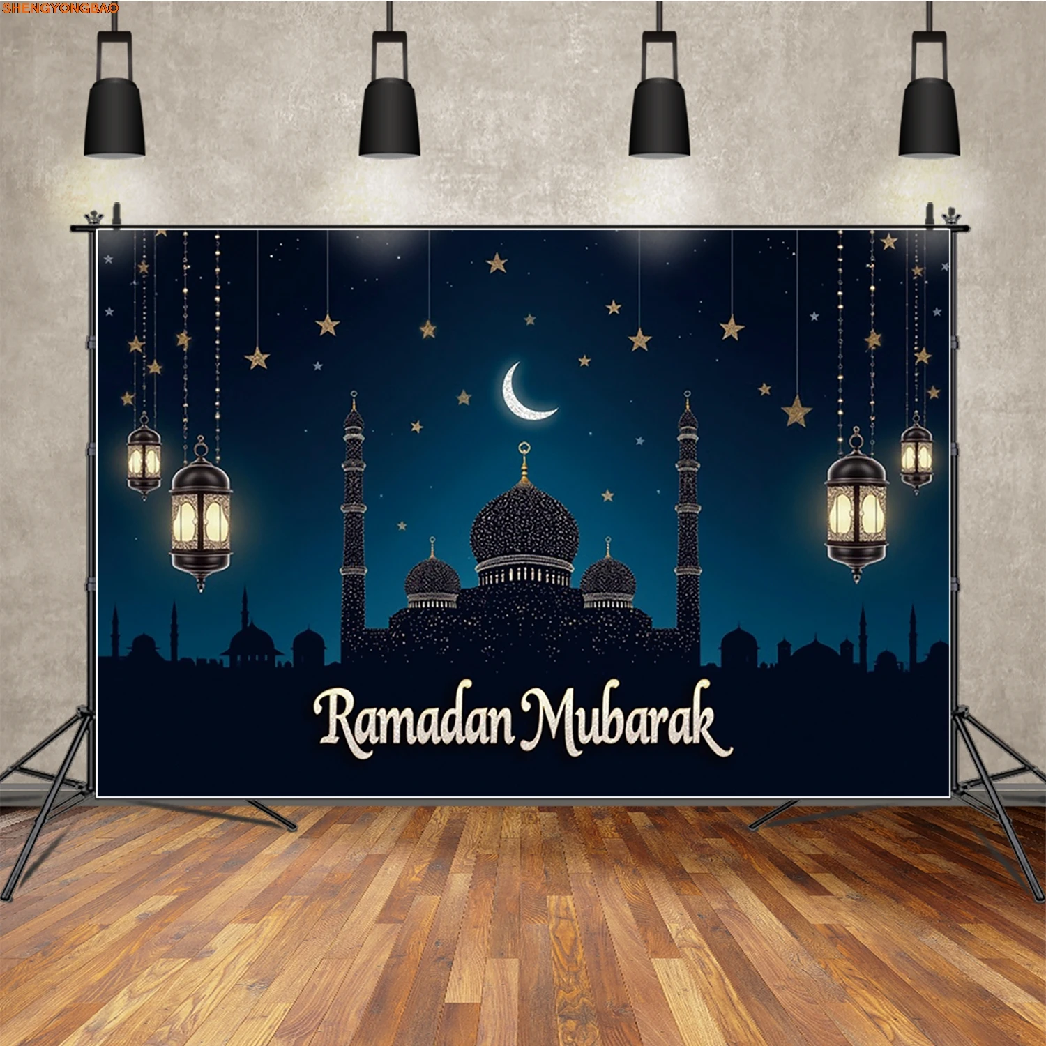 

Eid Al-Fitr Ramadan Festival Photography Backdrop Starry Night Moon Light Photozone Background Party Portrait Banner
