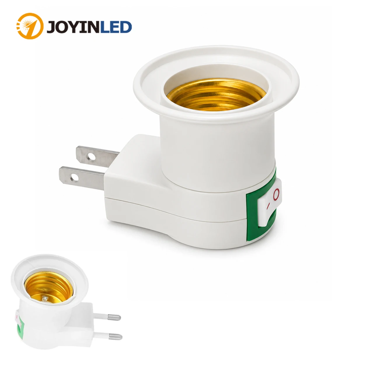1/10PCS E27 Lamp Socket Adapter with Switch EU Plug Plastic Standard Screw-in Socket Outlet Converter Bulbs for Home