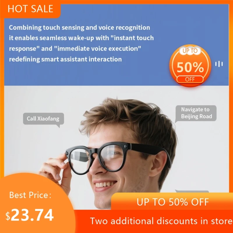 AI Intelligent Shooting Glasses 8 Million High-definition Camera 1200P Anti Shake High-definition Recording Dual Microphone 2026