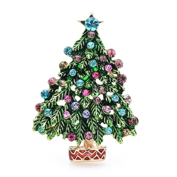 

Green Enamel Tree Brooches Women Men Christmas Tree Party Causal Office Brooch Pins Gifts