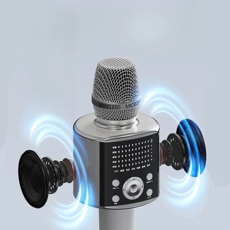 

Wireless Bluetooth Microphone Large Volume High Sound Quality Household Karaoke Microphone Speaker Integrated Portable