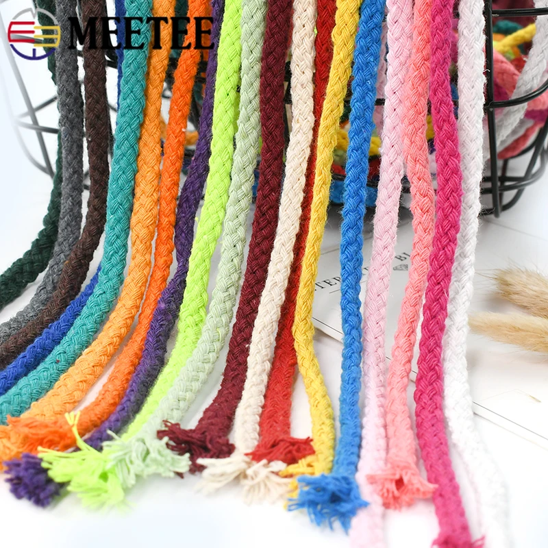 5/10Meters 5mm 7mm Cotton Rope Cords Craft Decorative Twisted Thread Ropes DIY Shoes Bag String Cord Decoration Accessories