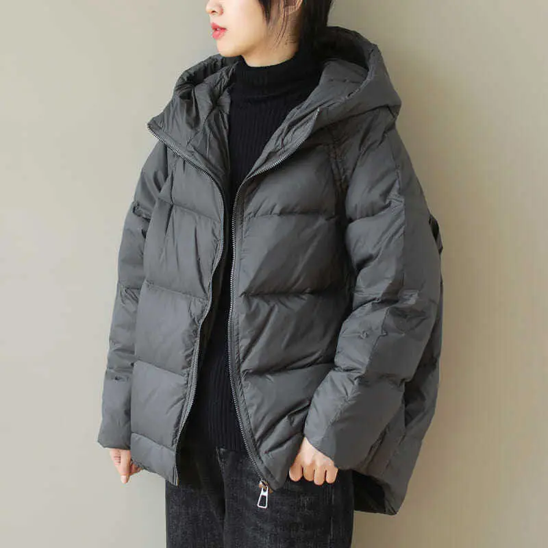 

Winter Euro New Women's Down Cotton Jacket Loose Commuter Hooded Cotton Jacket