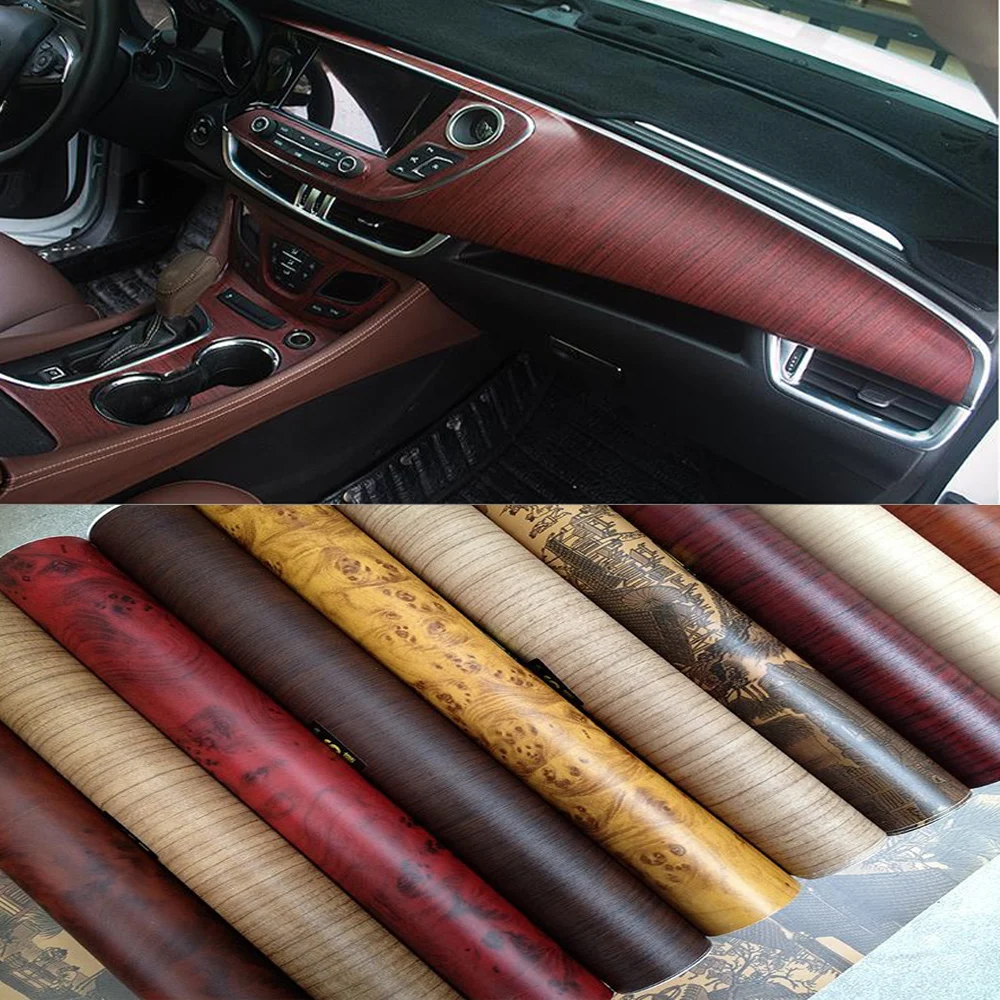 10/20/30/40/50/60X124CM/Lot PVC Furniture Wood Grain Car Wrap Car Film Internal Stickers Waterproof Wood PVC Vinyl Sticker