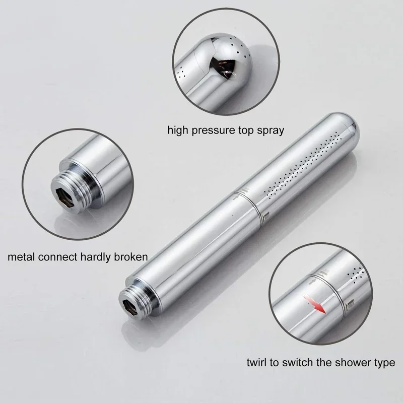 Copper Shower Head High Pressure Nozzle Multifunctional Spray Gun for Cleaning Hand-held Douche Bathroom Rain Shower 2 Functions