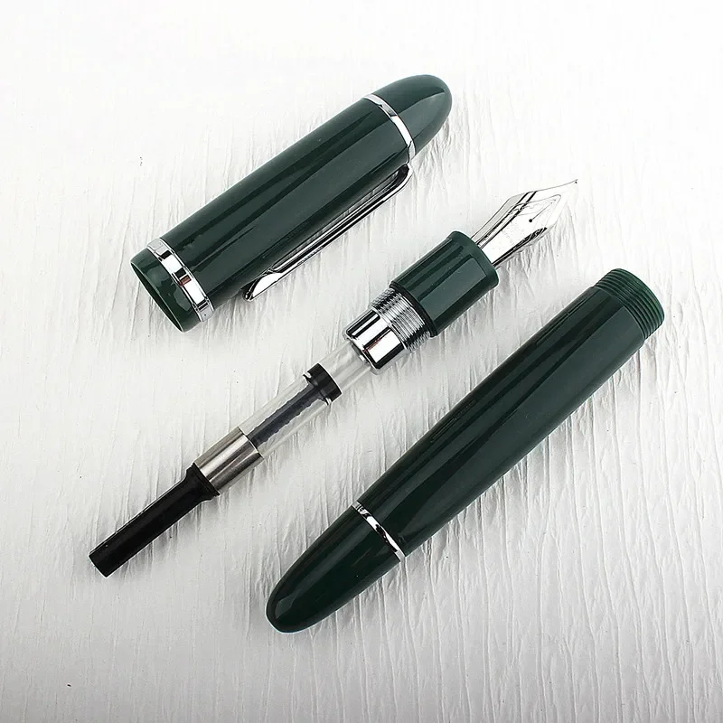 JinHao X159 Fountain Pens Metal Gold Clip EF 0.38mm F 0.5mm Nibs Acrylic School Office Supply Business Writing Pen Green view 6