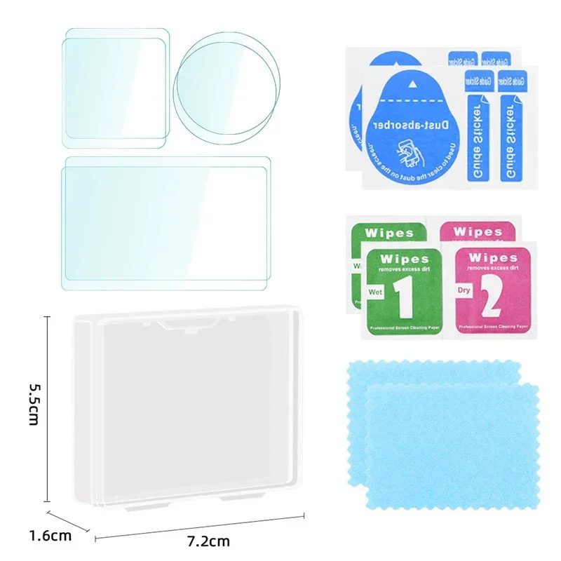 6 в 1 комплект, защитная пленка из закаленного стекла для экрана объектива, пленка для экрана Hd дисплея для DJI Osmo Action 4, аксессуары для камеры