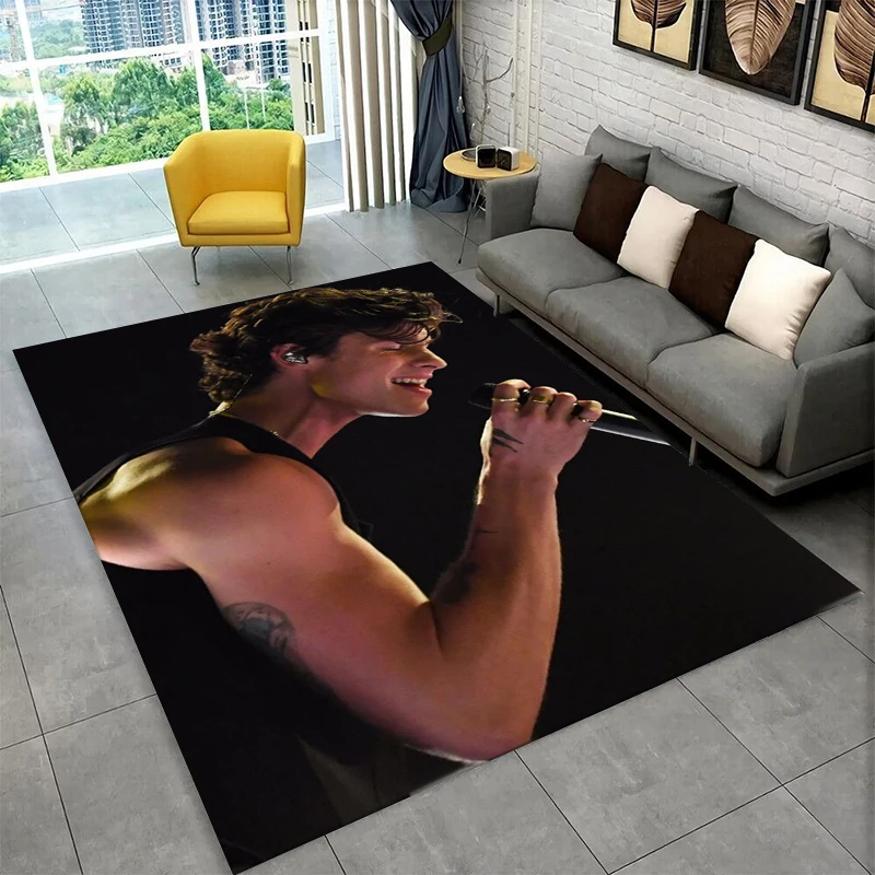Fashion Shawn Mendes Handwritten Carpet Rug for Playroom Bedroom Living Room Sofa Home Decor,kid Area Rug Non-slip Floor Mat