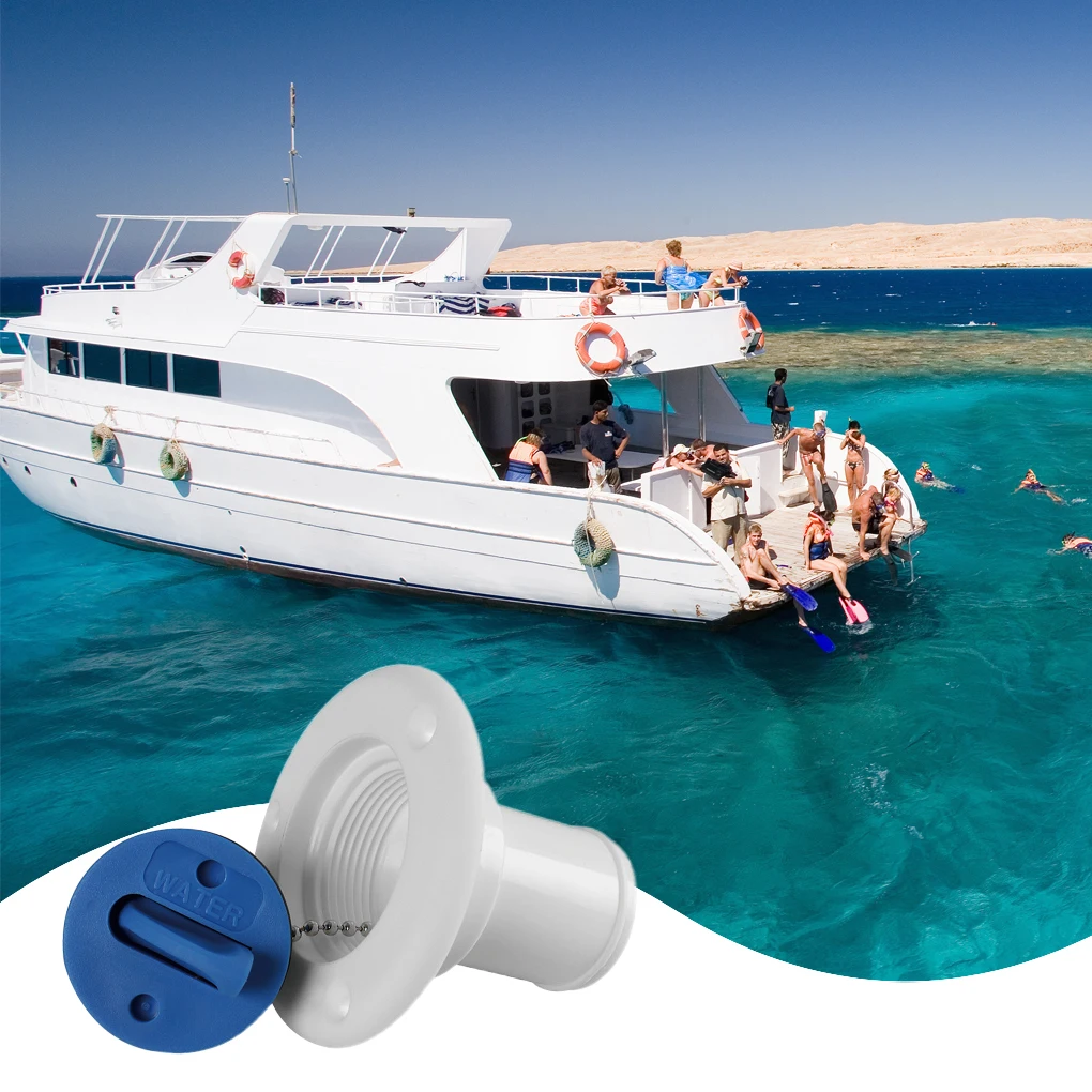 Boat Stabilized Water Fill Hatch Inlet Filler Caps with Stainless Steel Chain Replacement for Yacht Caravans Seaboat