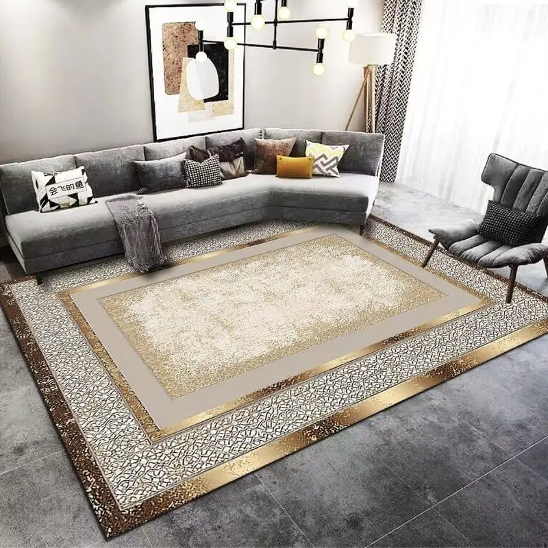 VIKAMA Gray White Persian Medallion Rug for Living Room Bedroom, Stain Resistant Non Slip Vintage Persian Area Rug Home Decor