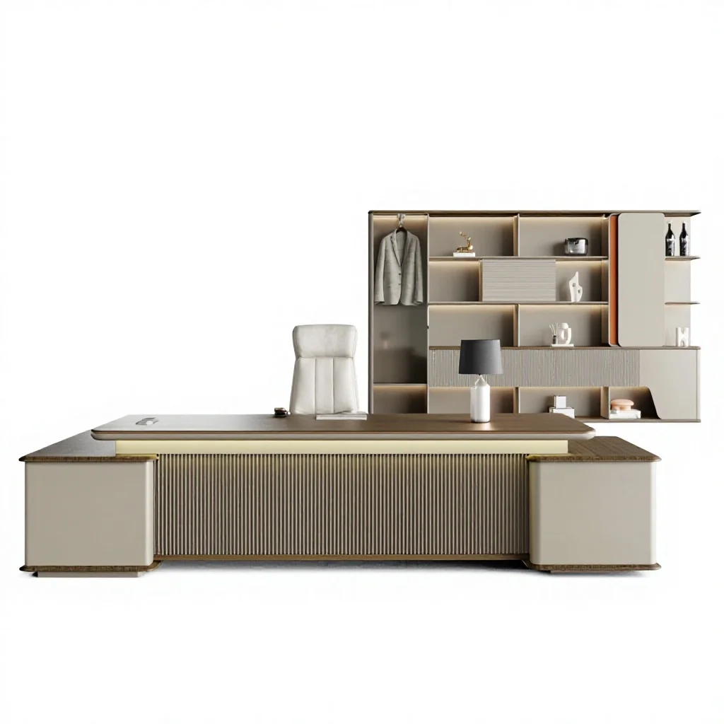 cl-Custom Modern High-End Executive Office Desk L-S Made From High Quality Wooden Panel Material*