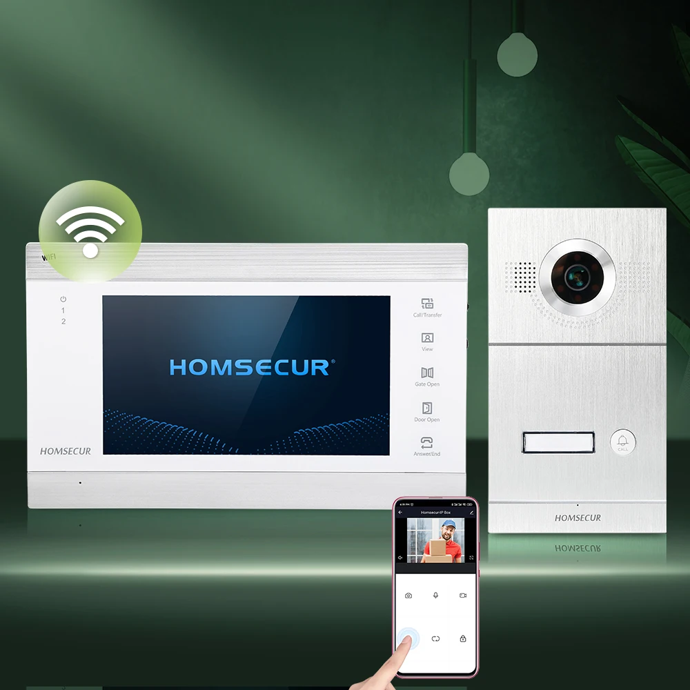 

HOMSECUR WIFI Video Doorphone Intercom Door Bell External Memory Motion Detection