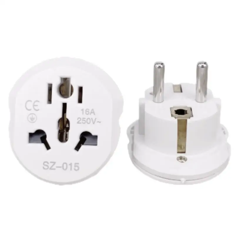 Universal EU Plug Converter FR AU US UK CN To EU Travel Adapter High Quality Home Plug Adapter 16A 250V Wall AC Electric Socket