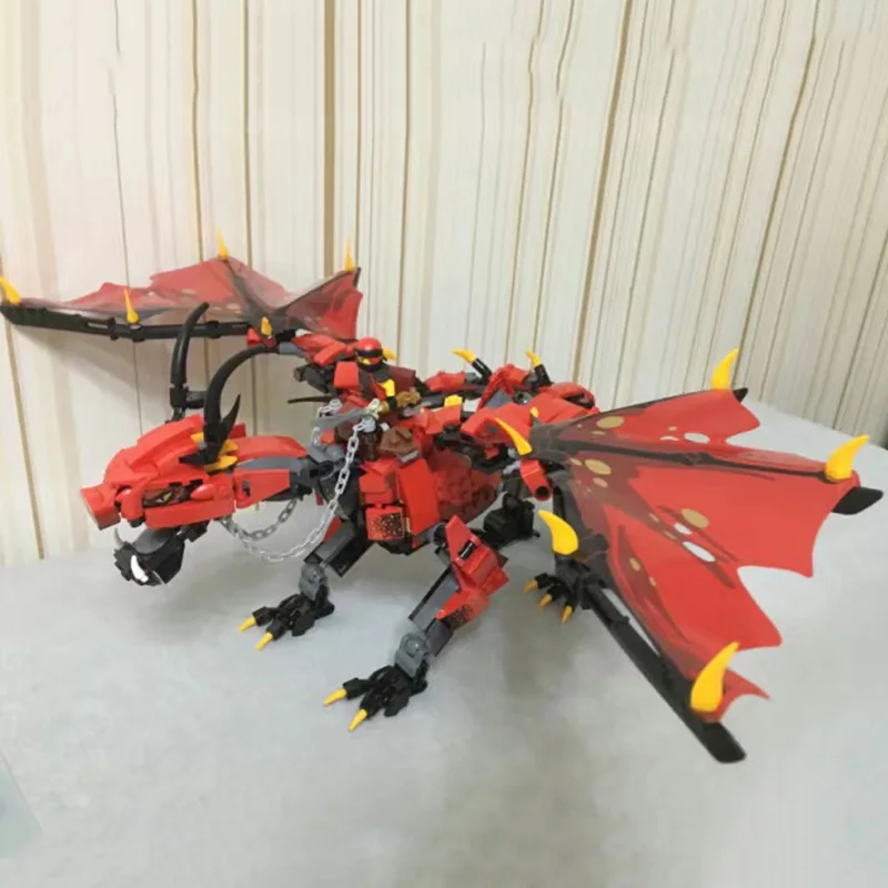 Cretive Firstbourne The Red Flame Dragon model Building Blocks Helicopter Aeroplan Toy for Birthday Christmas Gift