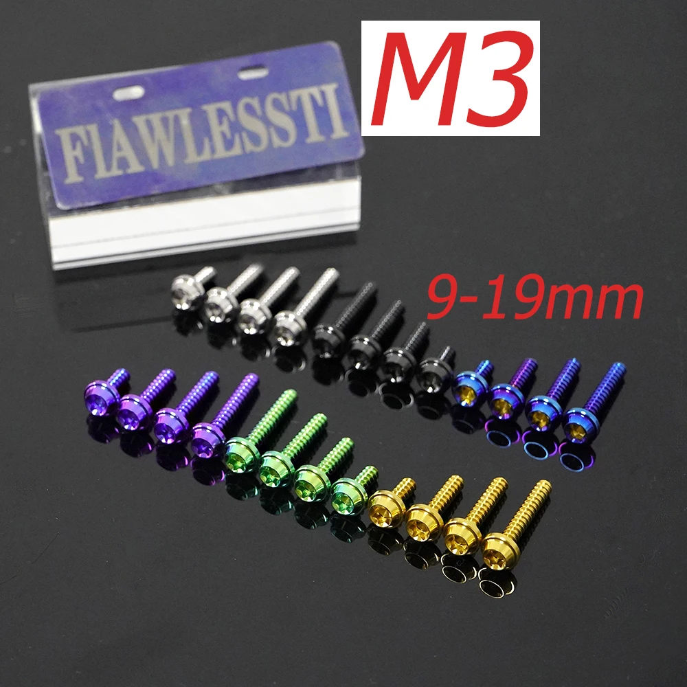 FLAWLESSTI M3X9-19 mm Gr5 Titanium Air Filter Self-Stapping Screw Vespa Sprint 150 Primavera 150 S 150