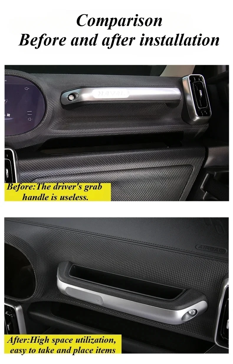 For Haval Dargo 2021-2026 Car Passenger Handle Storage Box Co-pilot Grab Handle Organizer Box Interior Decoration Accessories detail image 3