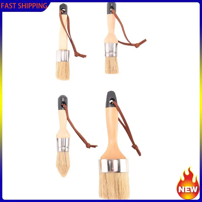 

Специальная кисть для мебели с мелом и воском, 8 шт., маленькая круглая овальная кисть с натуральной щетиной для рисования или вощения