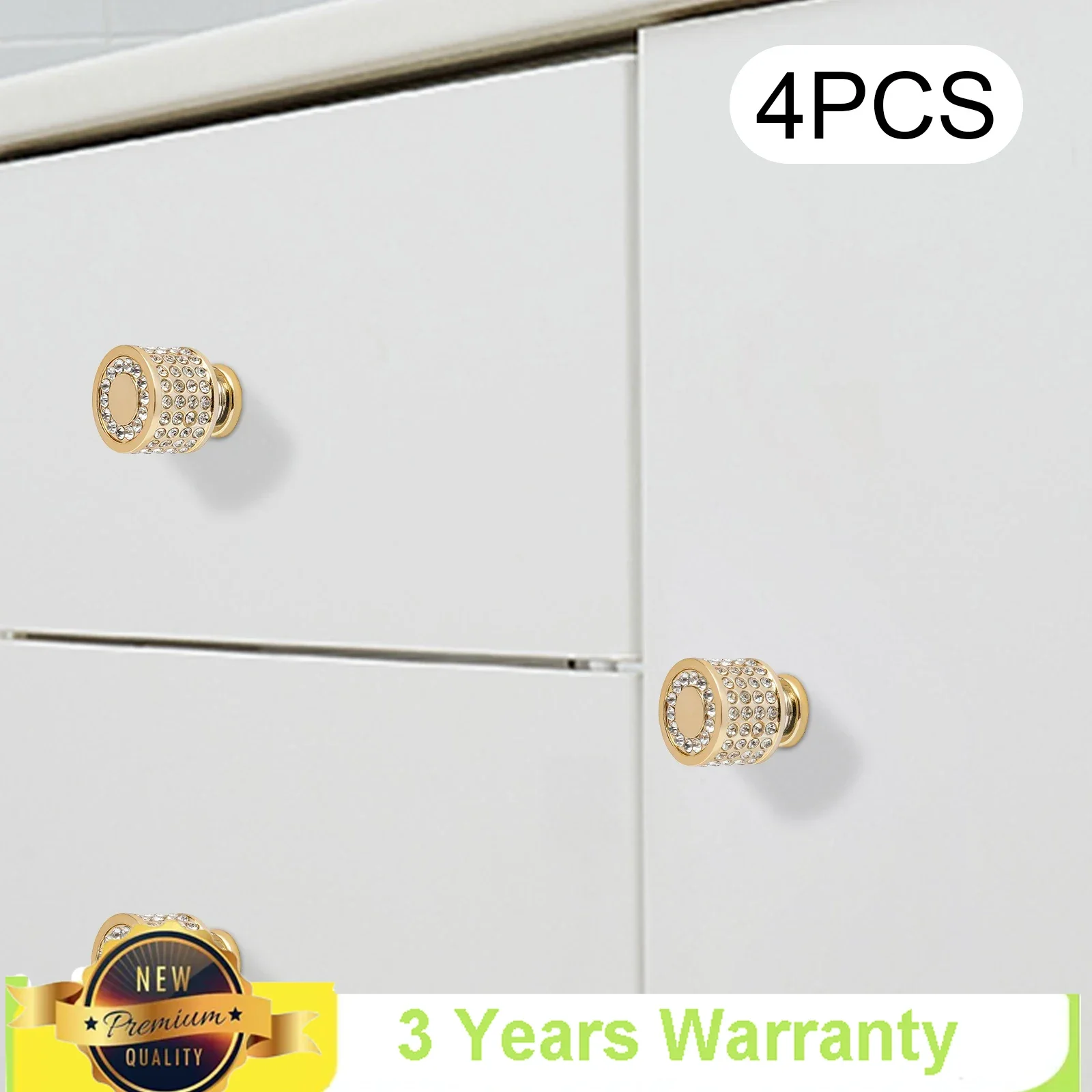 4 ชิ้นElegant Goldเฟอร์นิเจอร์ฮาร์ดแวร์,ทนทานและทนทานรอบลูกบิดตู้แกนทองเหลืองสําหรับDressers,ลิ้นชัก,ตู้เสื้อผ้า