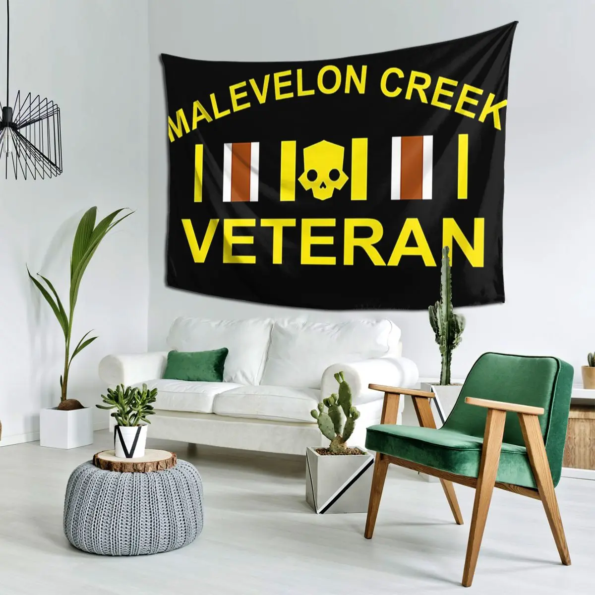 Helldivers - Malevelon Creek Veteran Tapestry Art Wall Hanging Aesthetic Home Decoration Tapestries for Living Room Bedroom