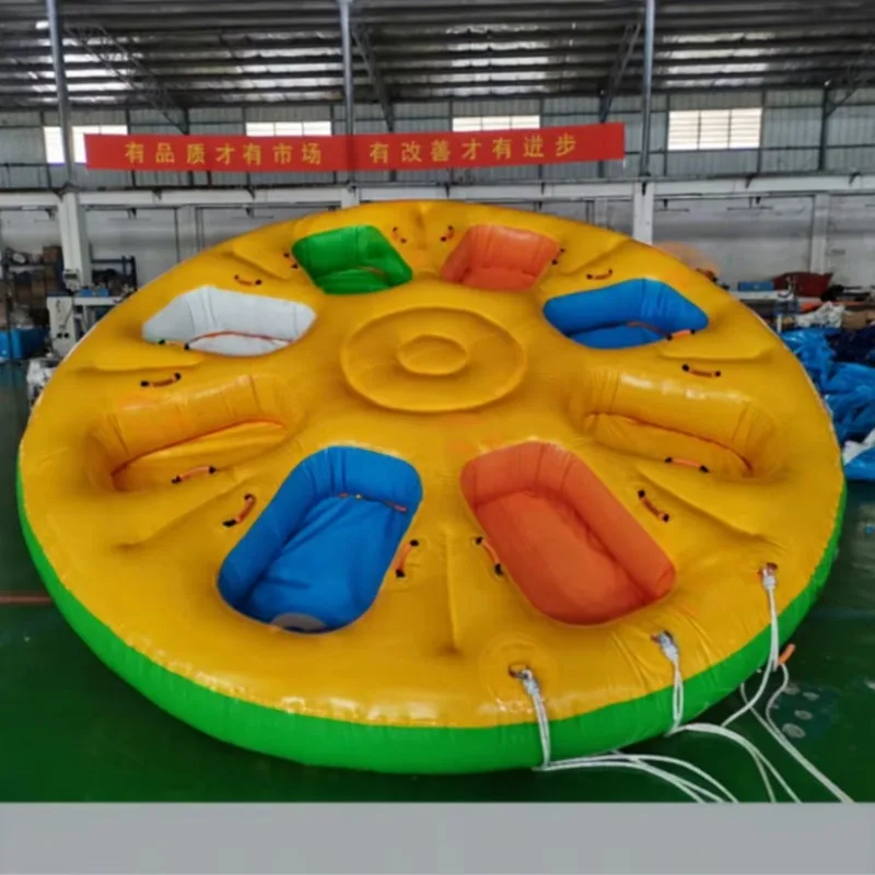 Summer new funny inflatable rotating water toy traction tube/inflatable water rotating Siaco boat water entertainment