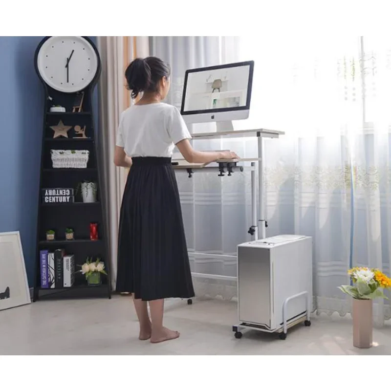 Standing Computer Desk Laptop Table with Mouse Keyboard Shelf Tray Height Study Table