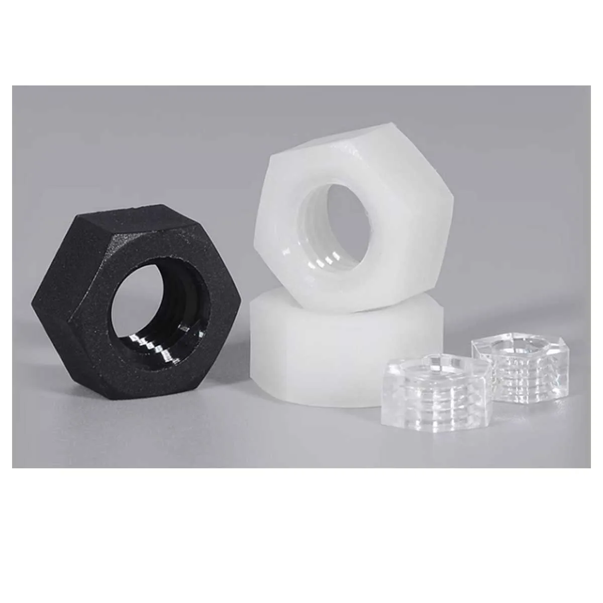 

Nylon Nut, Hexagonal Plastic Nut, White Black Screw Cap M2M2.5M3M4M5M6M8M10M12M16