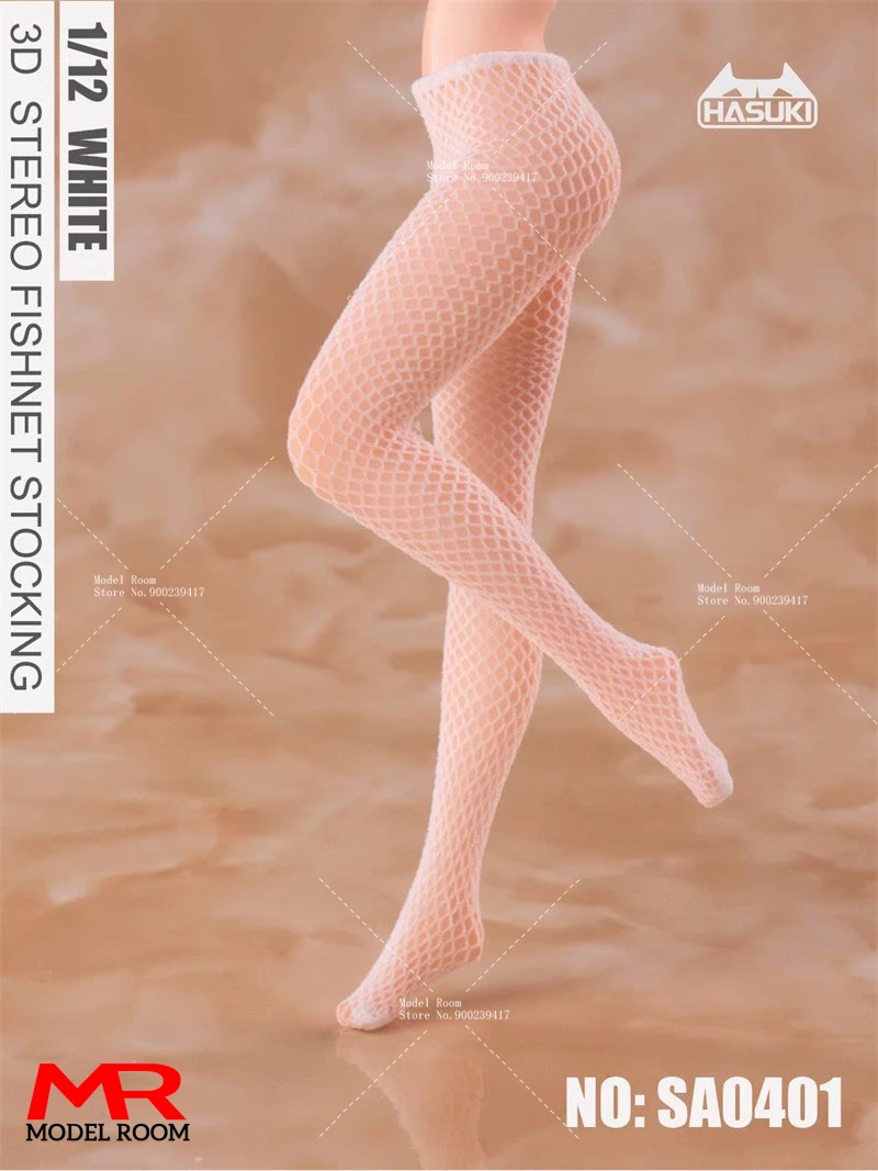 HASUKI SA04 1/12 Scale 3D Fishnet Stockings Seamless Socks Clothes Accessories Model Fit 6\'\' Female Soldier Action Figure Body