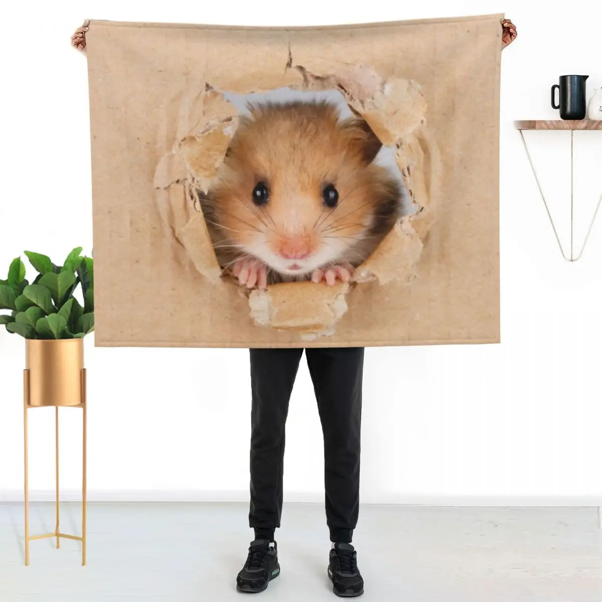 Cute Hamster Throw Blanket Quilt Sleeping Bag Vintage Soft Beds Soft Plaid Multi-Purpose Blankets