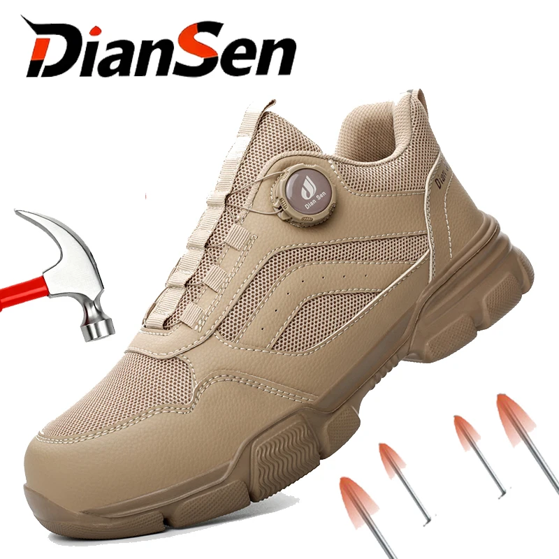 Non Slip Steel Toe Safety Shoes for Men Anti Smash Anti Puncture Work Sneakers Durable Protective Footwear for Industrial Use