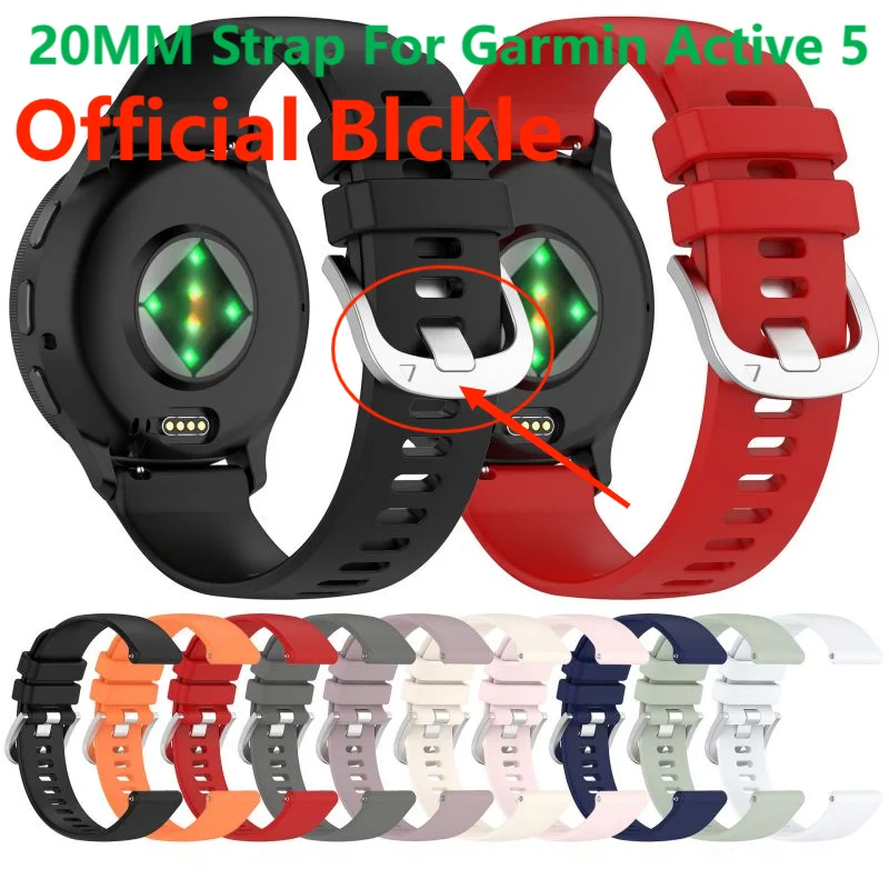 20MM Silicone Band Strap For Garmin Active 5 Venu 3 3S 2 SQ2 Plus Forerunner 265 265S 255 645 Vivoactive 4 Samrt Watch Bracelet