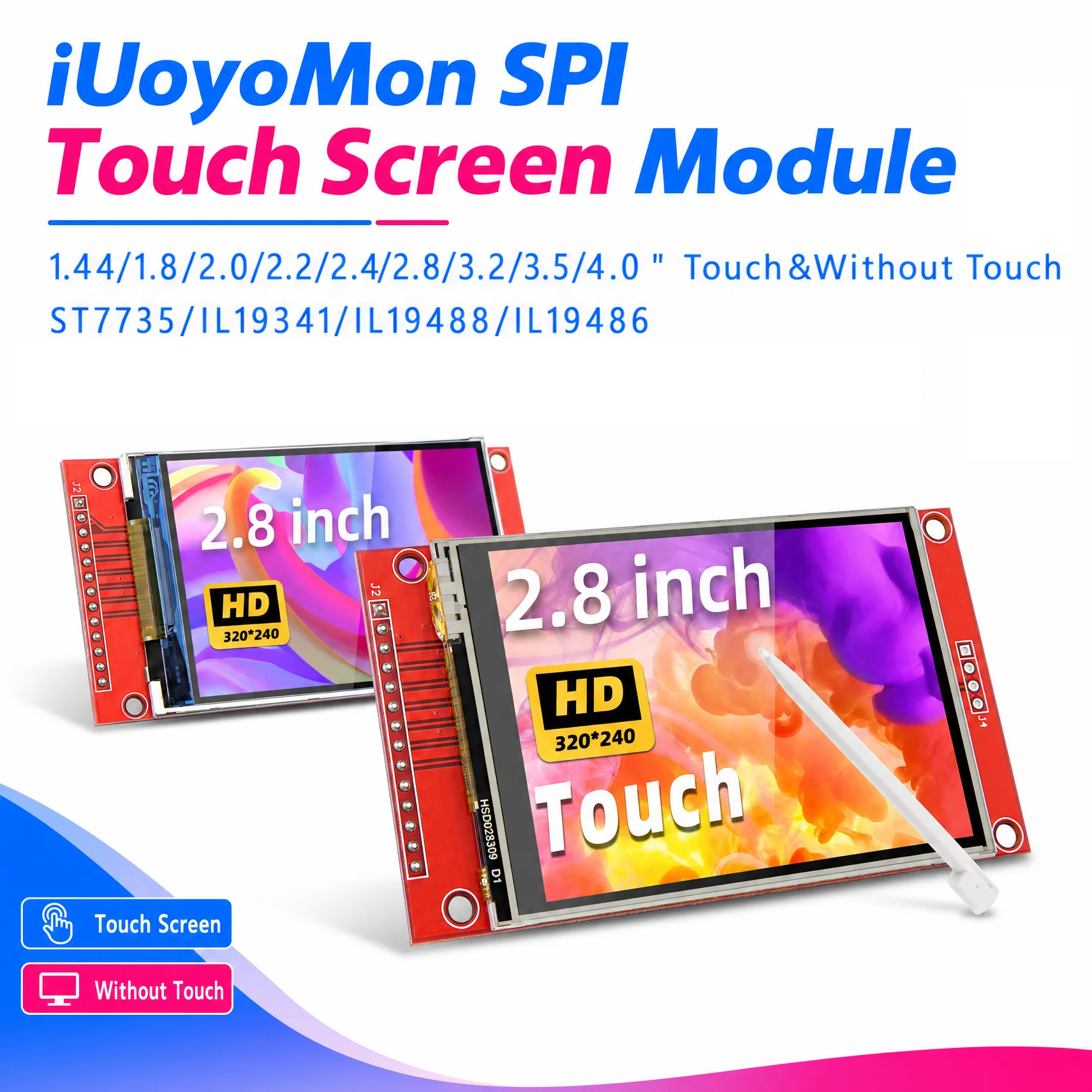 TFT LCD Display Module 1.44/1.8/2.0/2.4/2.8/3.2/3.5/4 inch SPI Screen ILI9341 Driver Touch Panel 320x240 For Arduino ESP32