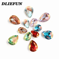 New Droplet Silver Plated Pointed Bottom Rhinestone Glass Crystal Glitter Stone DIY Glue Clothing Decoration Craft Accessories