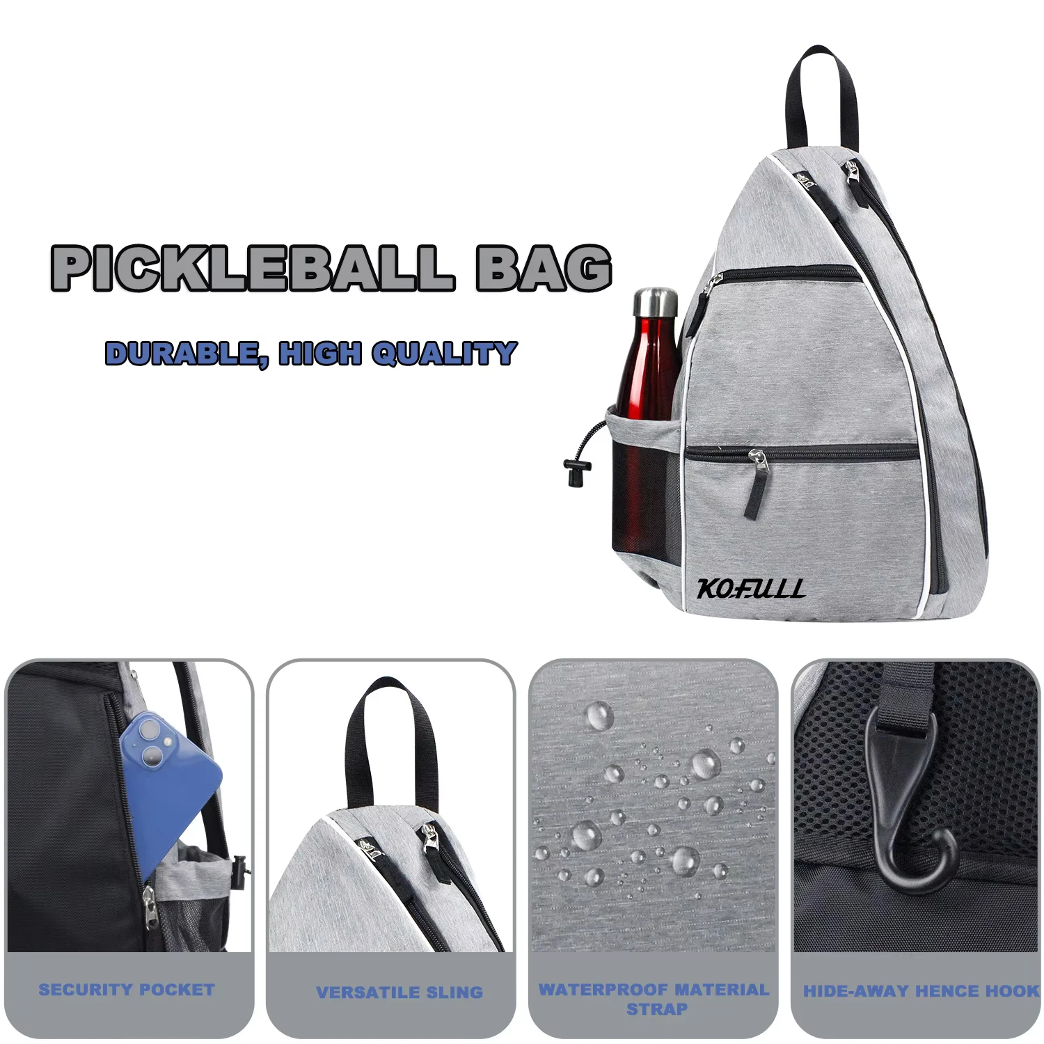 Pickleball Bag for Men Women Adjustable Backpack with Fence for Pickleball & Tennis Racketball and Travel 3 Colors
