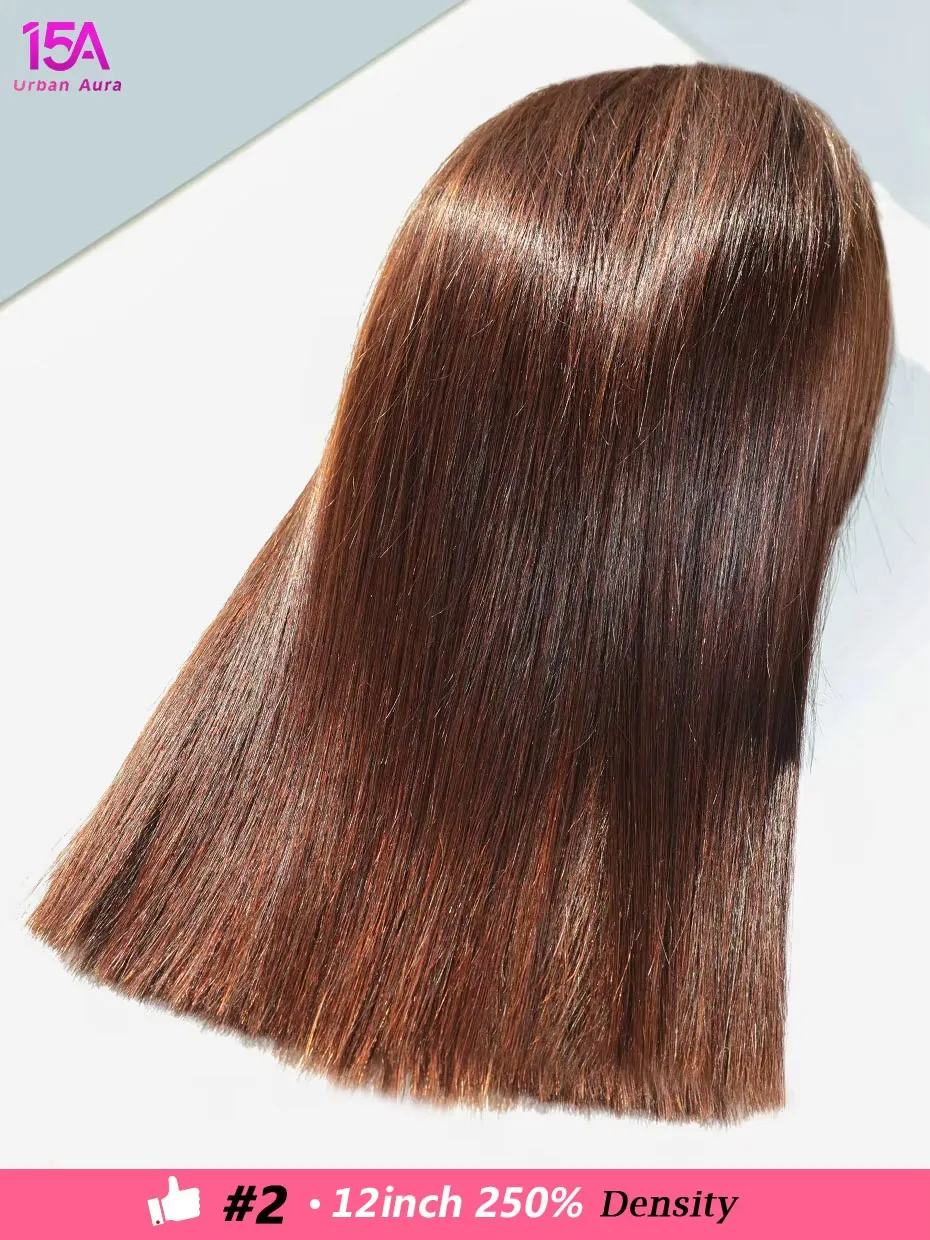 Raw Vietnamese 5x5 Glueless Ready to Wear Lace Wigs #2 Brown Bone Straight Bob Pre Plucked Wig 13x4 13x6 Colored Human Hair 100%