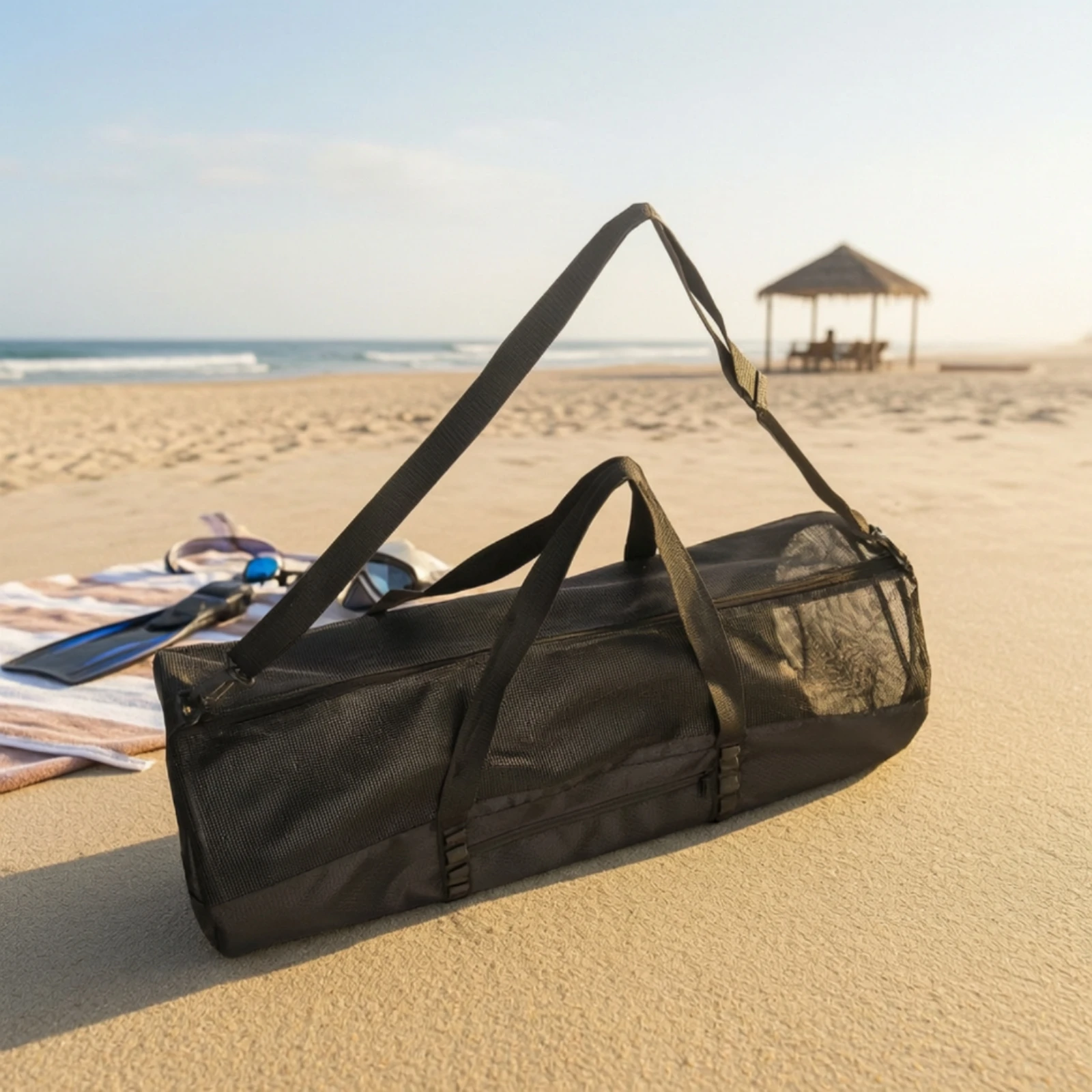 Mesh Duffel Bag Quick-Drying Storage Bag with Mesh Sturdy Rugged for Divers, Scuba Diving, Beach