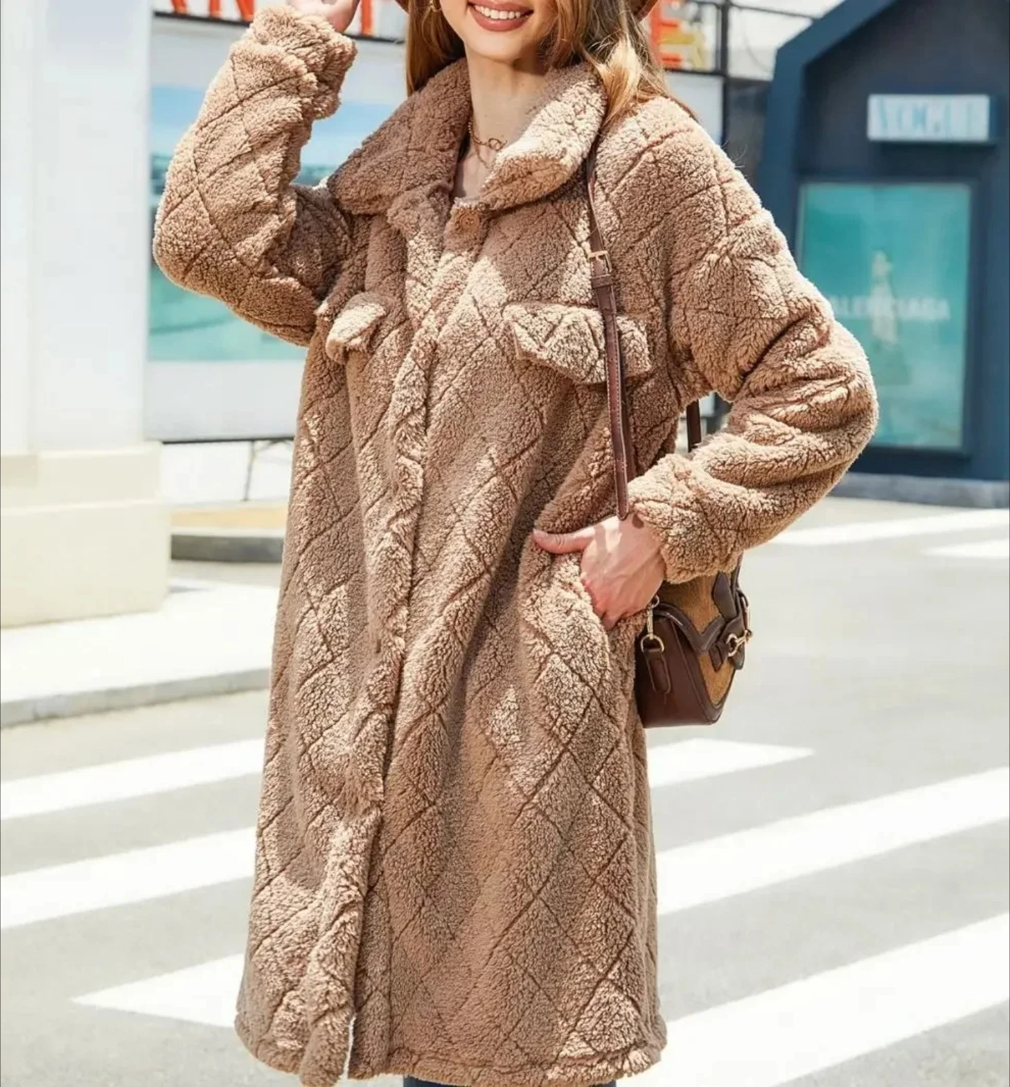 Autunno/inverno nuova giacca monopetto ampia soprabito abbigliamento da donna