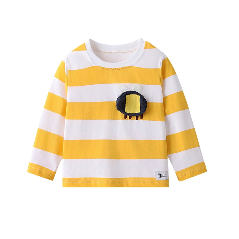 

Bee Bag 3-8T Striped Long Sleeve Girls T Shirts Kids Autumn Spring Clothes Fashion Toddler Shirts