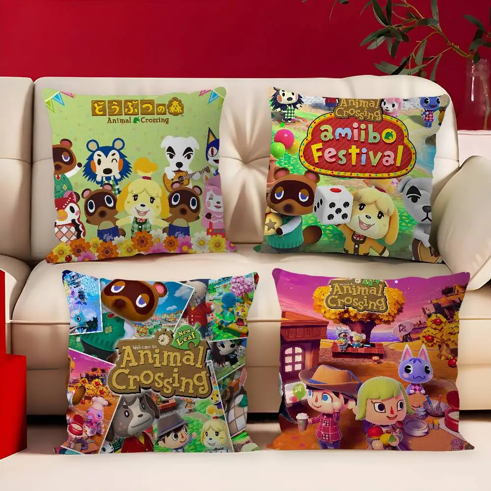 Cartoon Animal C-Crossing Pillow Cushion Cover Pillowcase Living Room Sofa Home Decor Customized