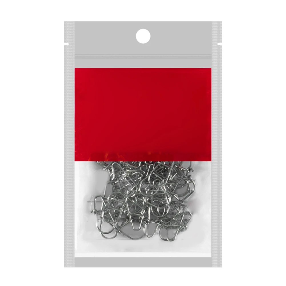 

50 or 100 Piece Stainless Steel Crankbait Snaps Quick Connect Fishing Clips for Lure Swimming Enhancement and Easy Handling