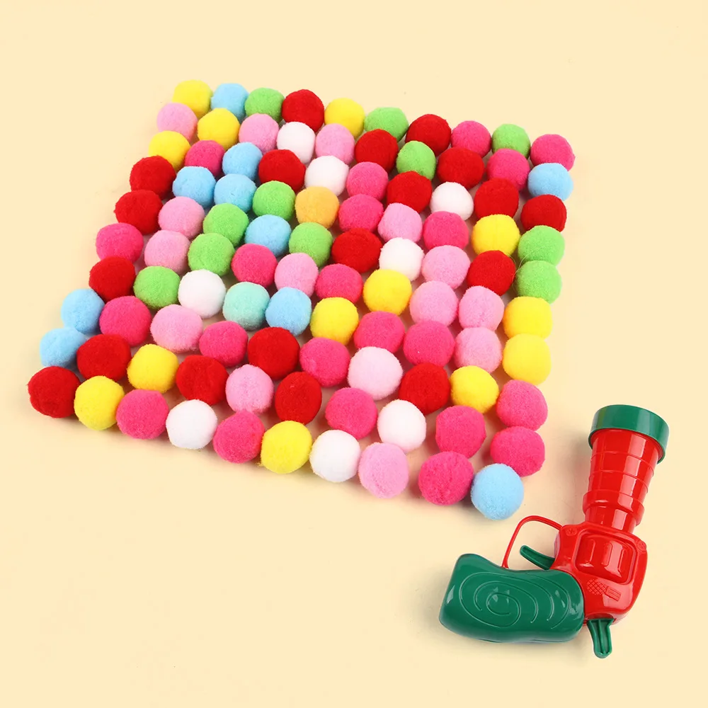 Cat Toy Interactive Teasing Cat Gun Pom-pom Firing Gun Silent Hairball Teasing Cat Stick Hairball Gun