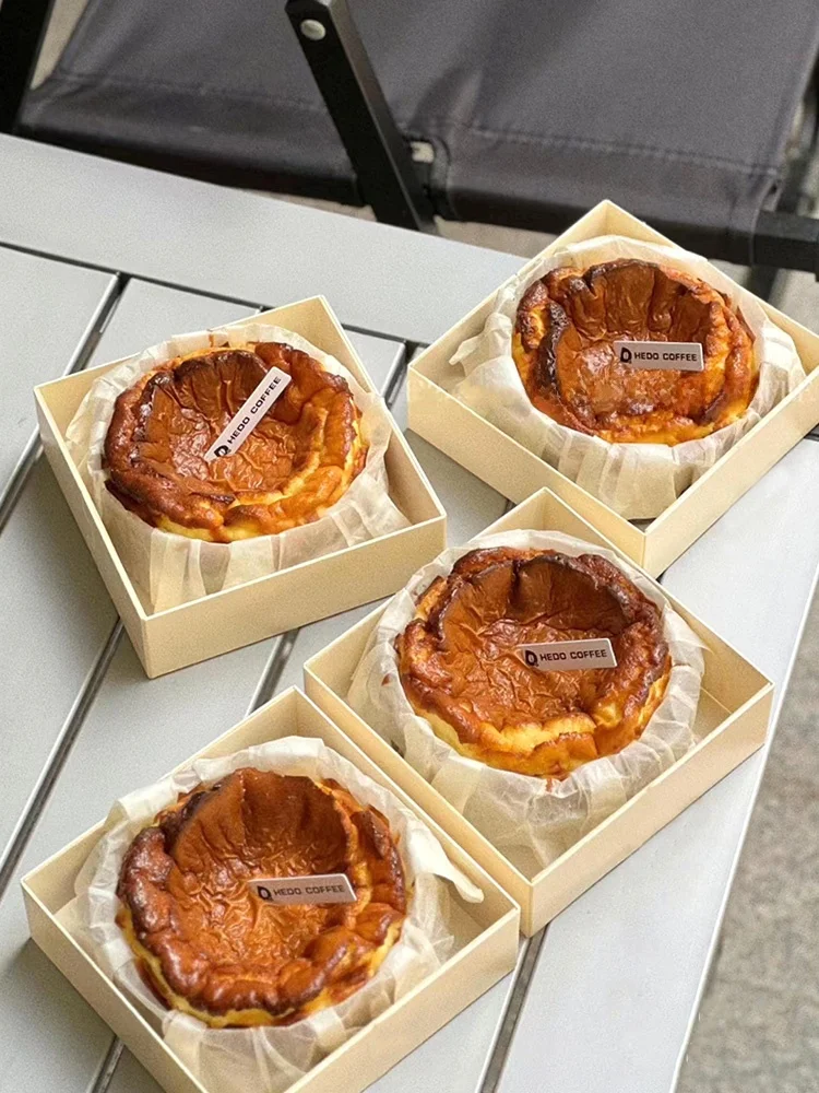 Transparent Cake Packaging Box Light Cheese Packaging Box 4 Inch 6 Inch Basque Cheese Cake Box Chiffon Cake Box Korean Style