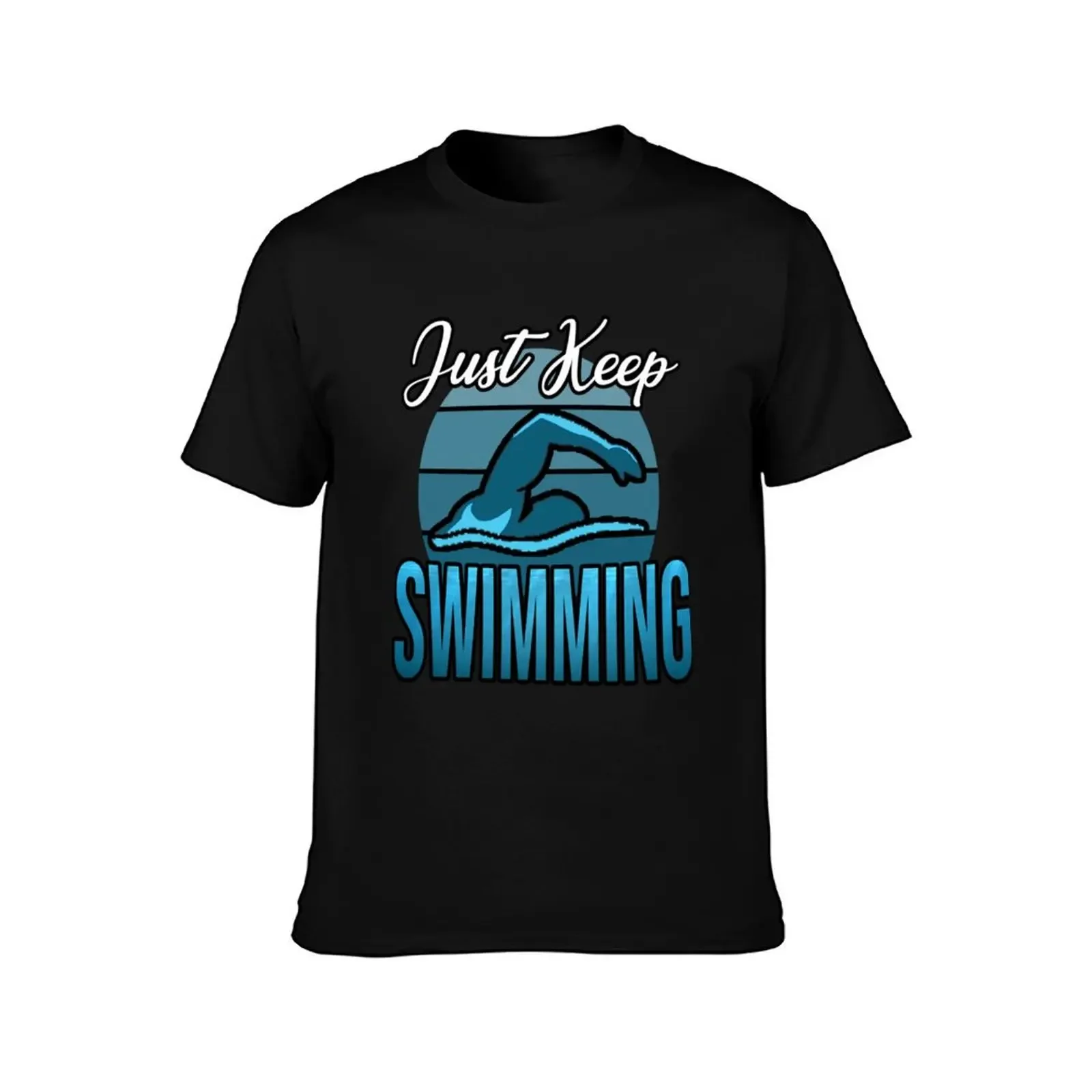 Just Keep Swimming Retro Sunset For Swimming Lover,swimmers Gift,competitive Swimming Compet T-Shirt