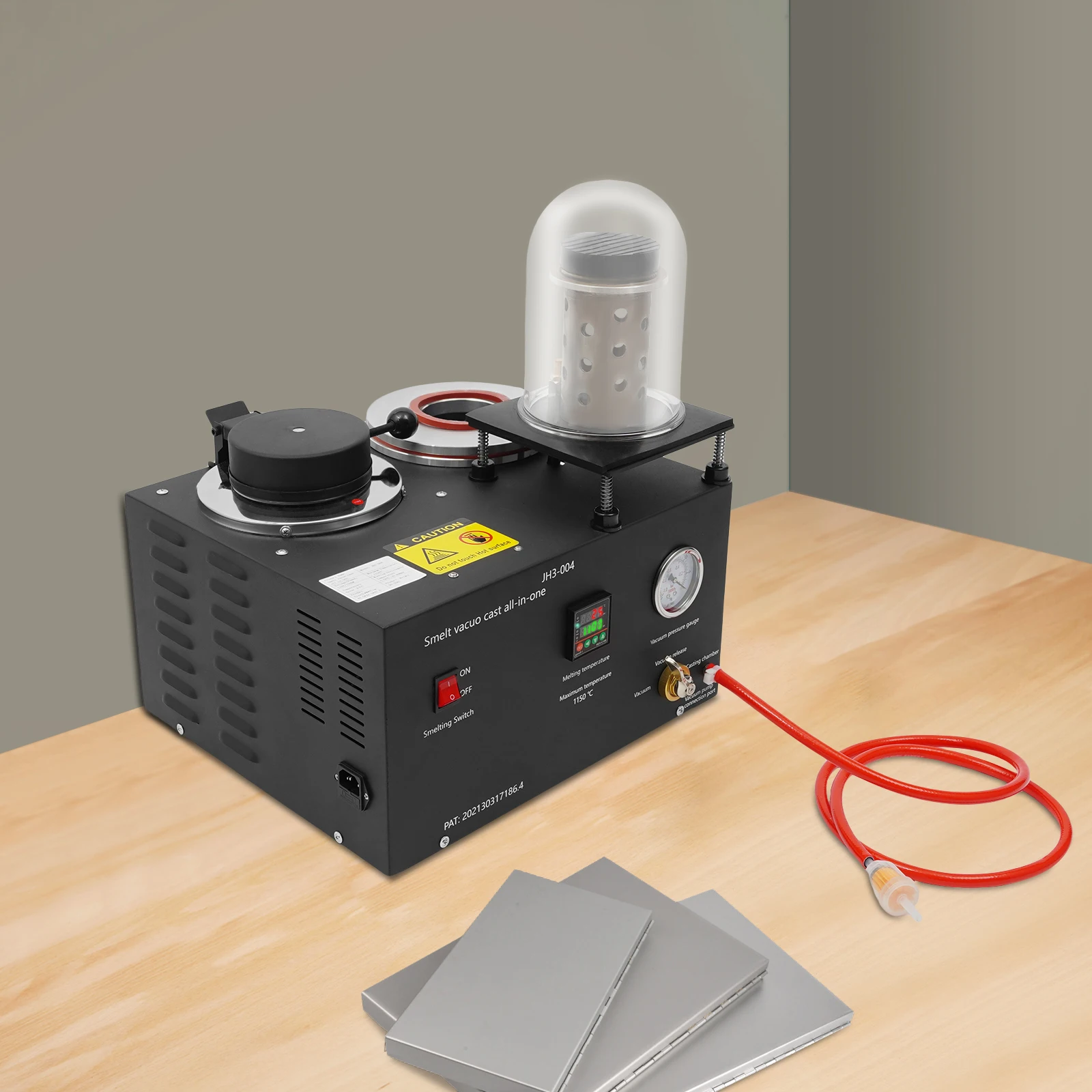 Máquina de fundición y vacío fundido de 1500W, máquina de fundición al vacío de 110V, máquina de fundición para hacer pepitas de oro, lingotes o joyería