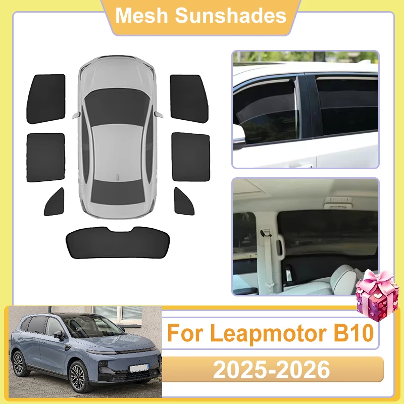For Leapmotor B10 Accessories 2025 2026 Car Window Sun Shade Mesh Cover Screen Sunshade Baffle Anti UV Visors Heat light Shield