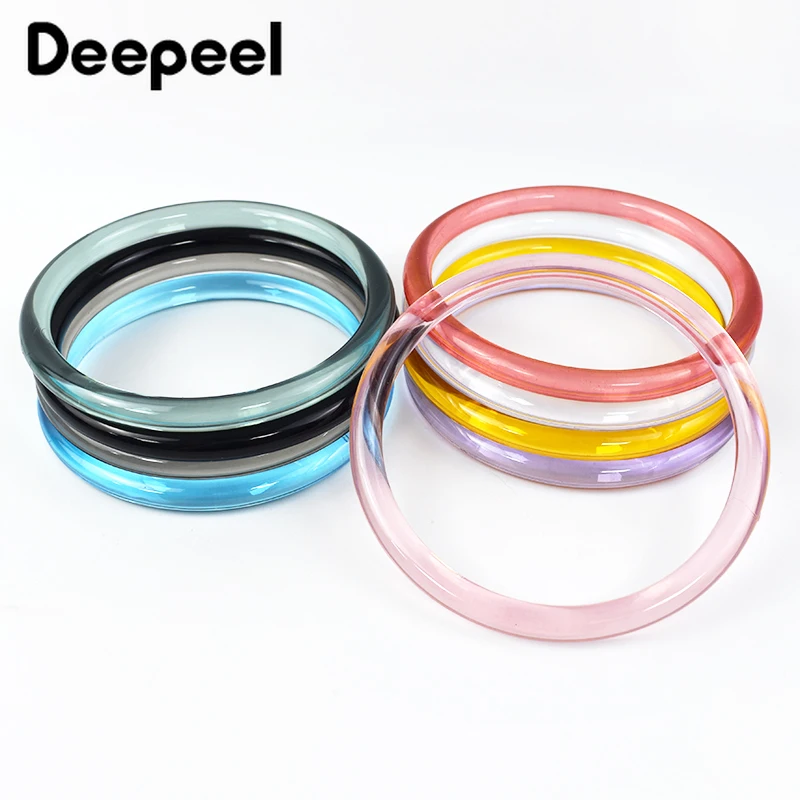 2/4/10 Stuks Deepeel 10 Cm O Ring Acryl Tas Handvat Plastic Ronde Handvatten Voor Handtas riem Keten Portemonnee Diy Handgemaakte Accessoires